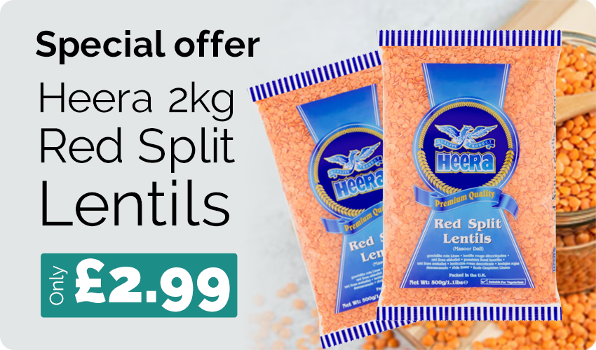 Special offer Heera 2kg Red Split  Lentils £2.99