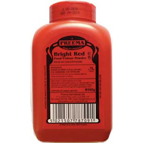 PREEMA BRIGHT RED FOOD COLOUR PWD 500G