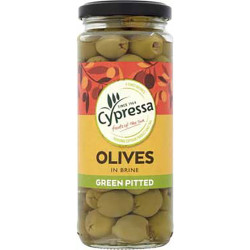 CYPRESSA PITTED GREEN OLIVES JAR 340g