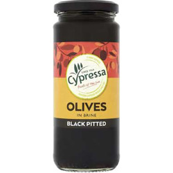 CYPRESSA PITTED BLACK OLIVES JAR 340g