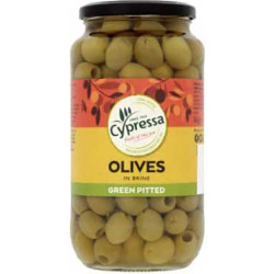 CYPRESSA PITTED GREEN OLIVES 860g