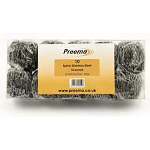 PREEMA SPIRAL STAINLESS STEEL SCOURERS 60GX10